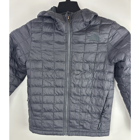 The North Face Boys ThermoBall Hooded Jacket Small 7/8 Full Zip Puffer *Flawed - Picture 3 of 14
